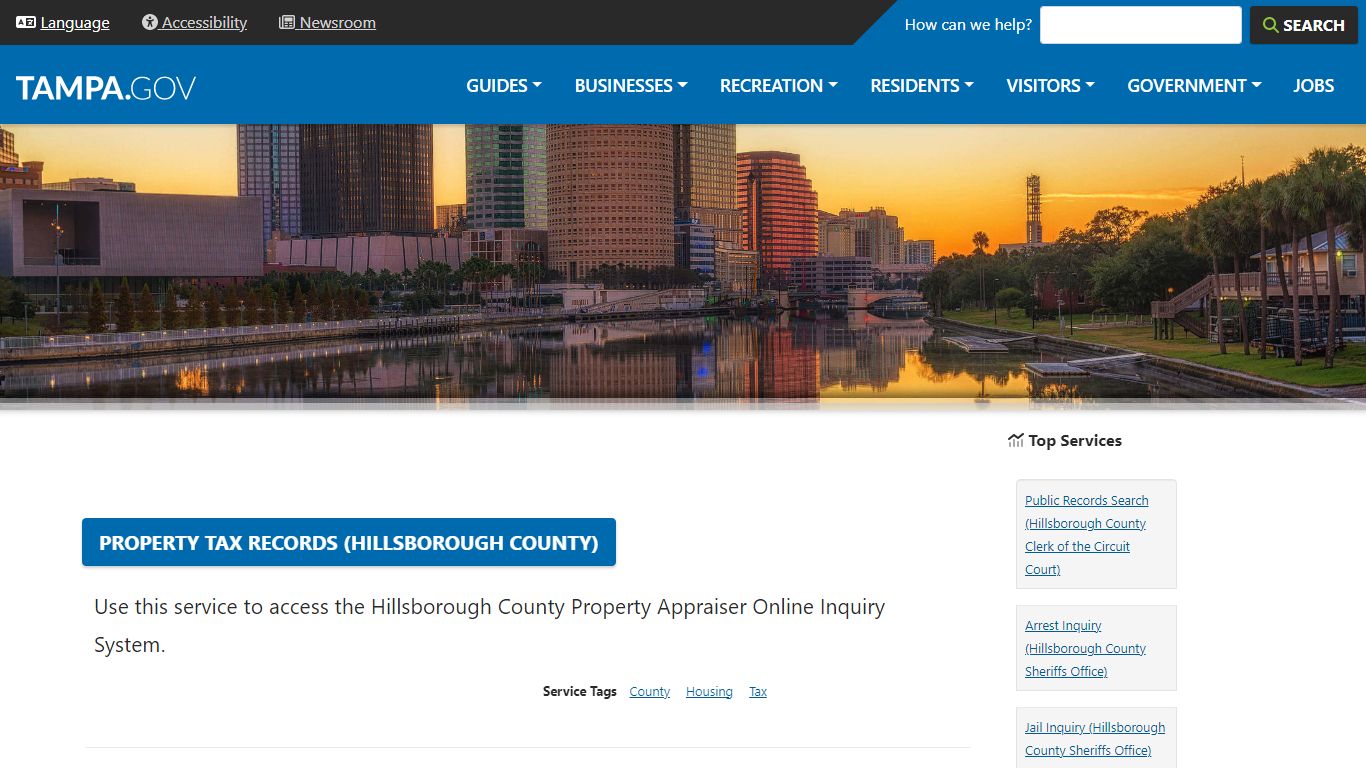 Property Tax Records (Hillsborough County) | City of Tampa