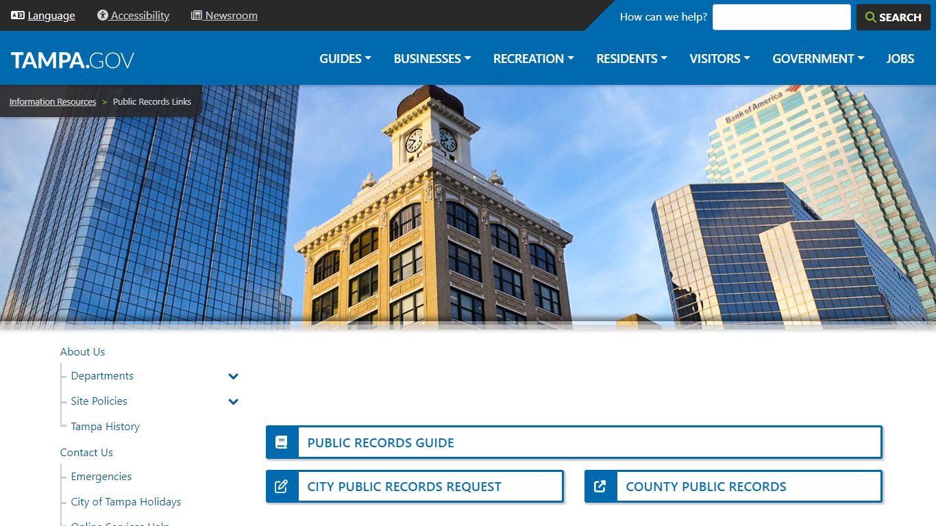 Public Records Links | City of Tampa