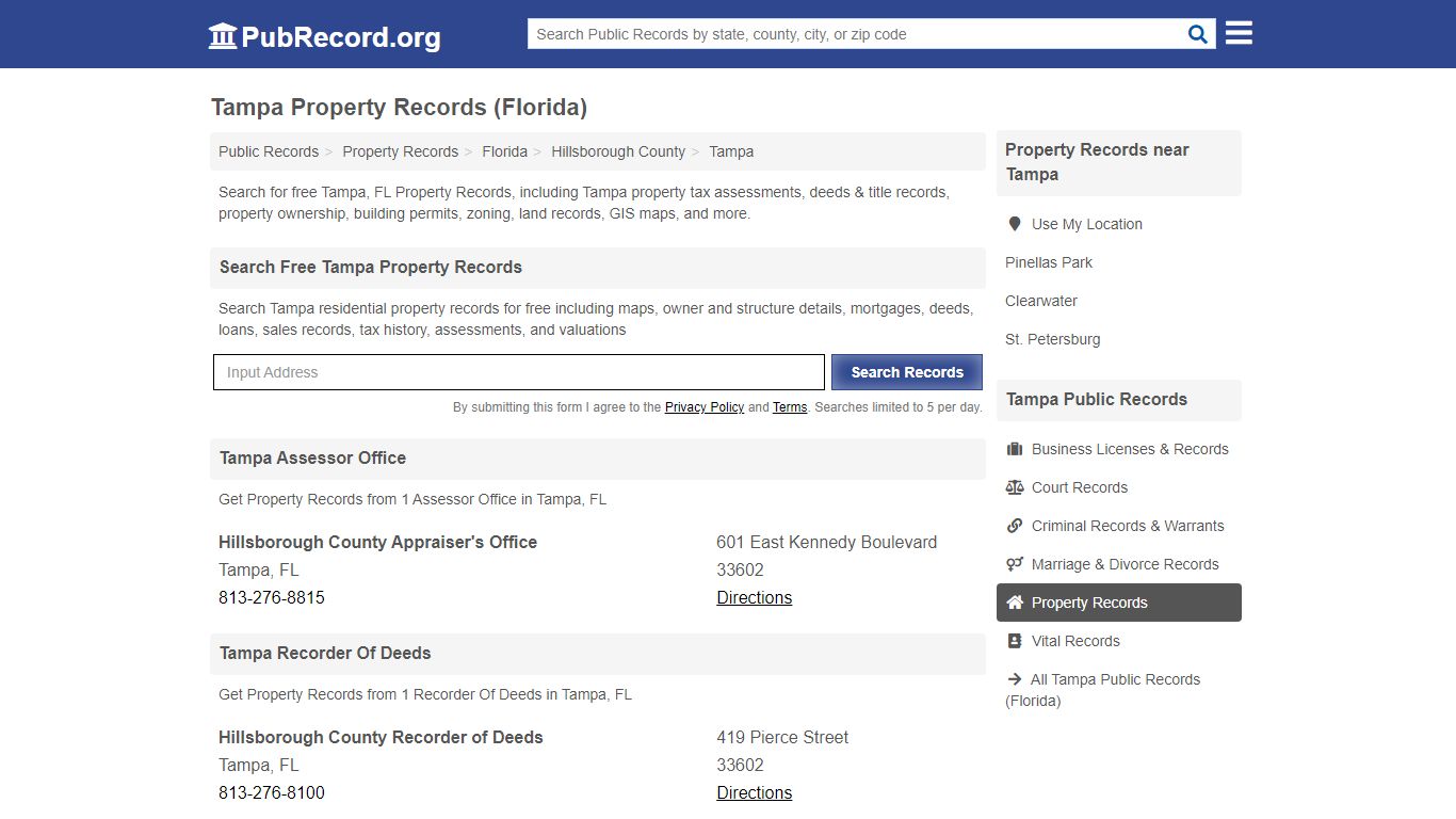 Free Tampa Property Records (Florida Property Records) - PubRecord.org